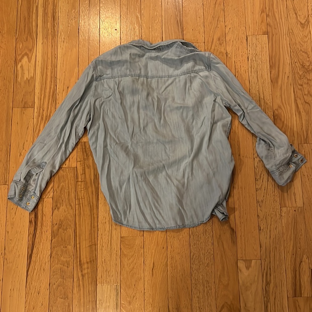 Michael Kors Chambray Button Down Short, Size Xl - image 2